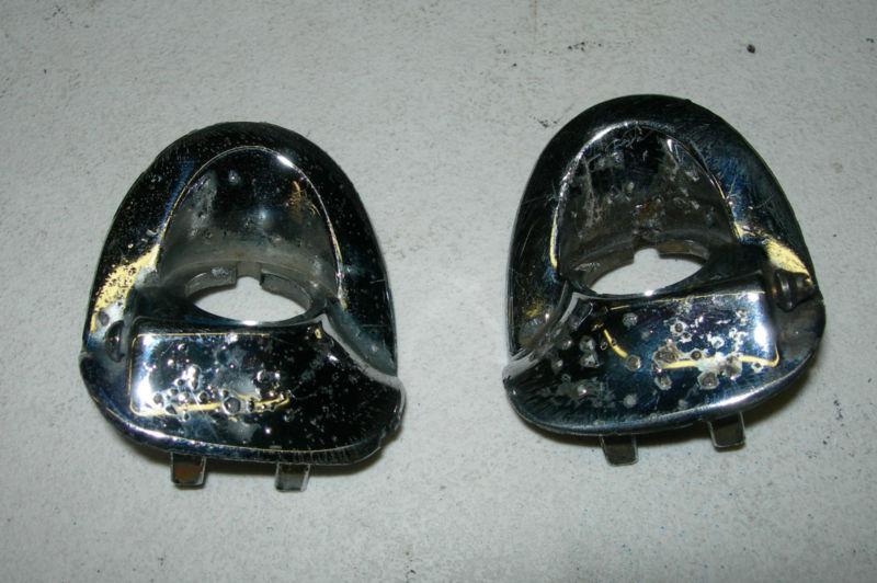 1955 1956  chevy windshield wiper escutcheons - right and left