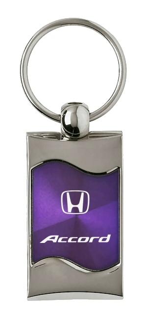 Honda accord purple rectangular wave key chain ring tag key fob logo lanyard