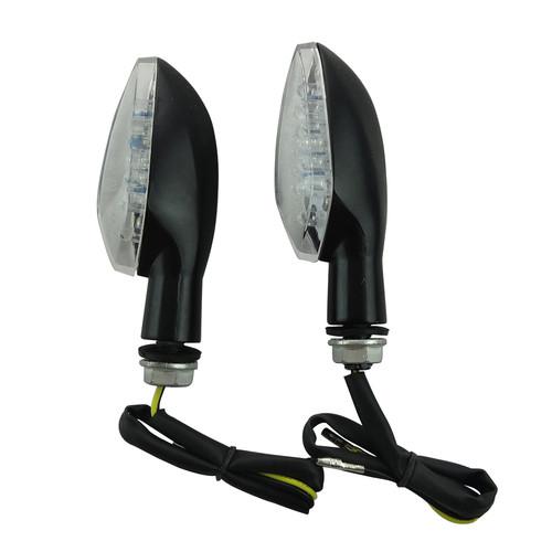 2 x motorcycle cruiser bike 15 led turn signal indicators light universal silver