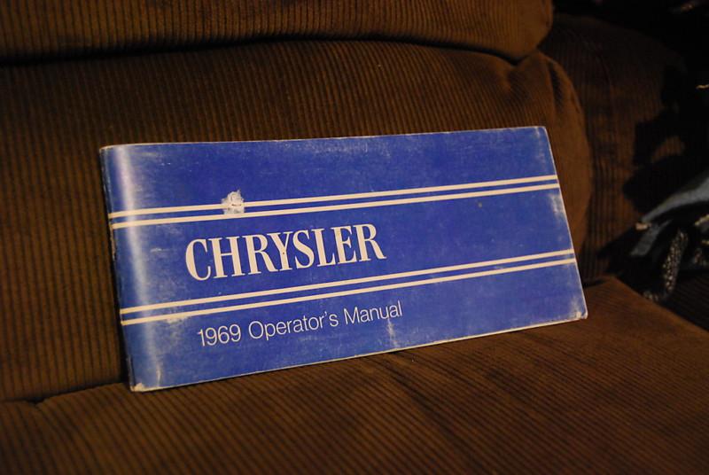 1969 chrysler passenger car owners manual user guide reference operator book