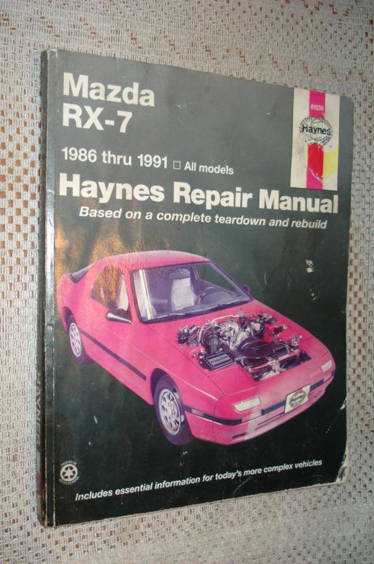 1986-1991 mazda rx-7 service manual shop book 87 88 89 90 haynes repair