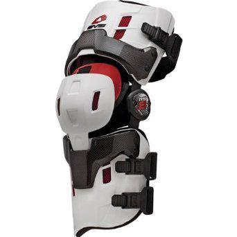 Evs rs-8 pro knee braces white/red large, carbon strips, nr