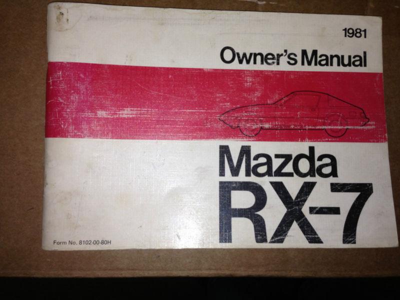 0wners manual mazda rx-7 1981