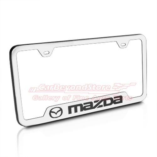 Find Mazda Brushed Stainless Steel License Plate Frame, Lifetime