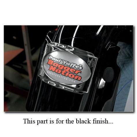 9014001 paul yaffe stealth 3 black license frame for harley