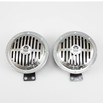 Wolo 306-2T Horn Super Disc Low and High Tones 12 V 120 dB Chrome Pair, US $75.92, image 1