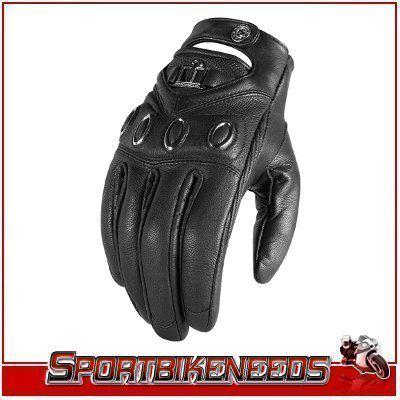 Icon hella black leather womens gloves new xlarge
