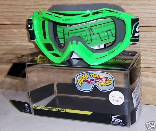 Scott green otg over the glasses motorcycle dirt bike atv goggles voltage x