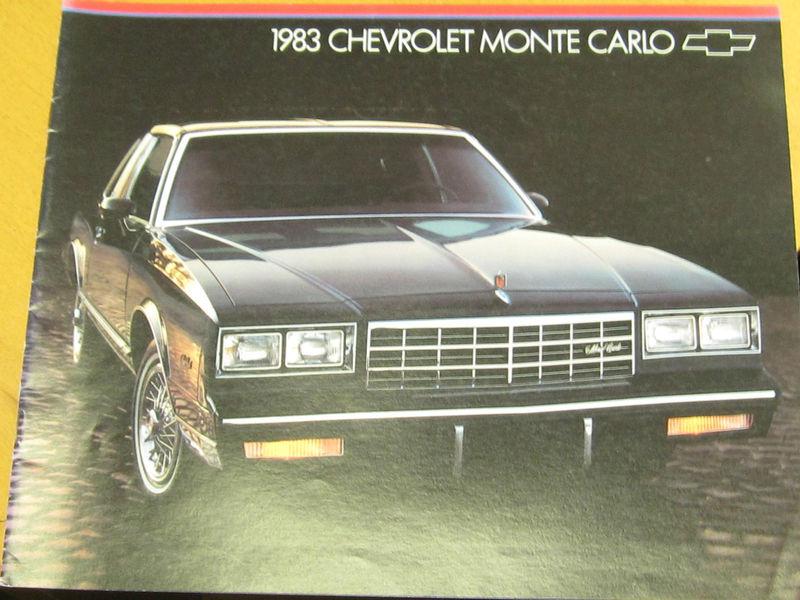 Sell 1983 CHEVROLET MONTE CARLO FACTORY COLOR DEALER BROCHURE in