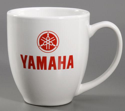 Yamaha racing white red logo bistro coffee mug cup