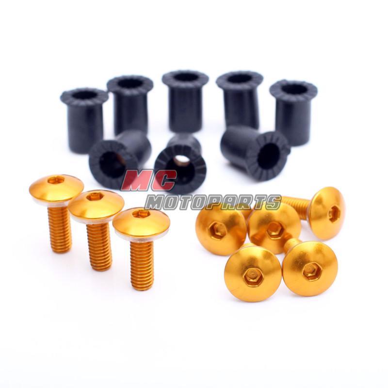 Gold windscreen bolts screws kawasaki zx-10r zx-6r zx-14rr zzr 1400 zx7r