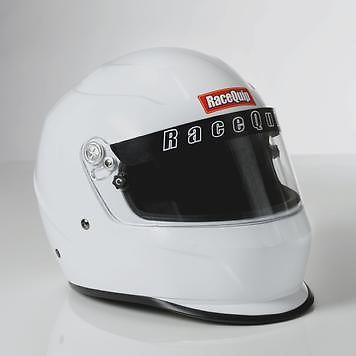 Racequip 284113 medium white full face helmet sa 2010 imca dirt track