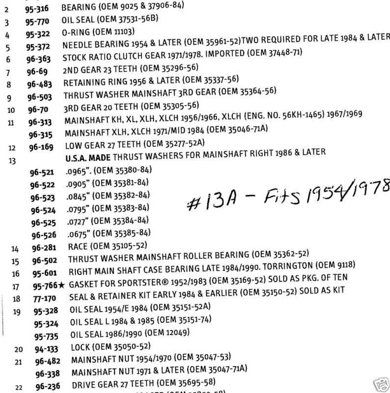 SPORTSTER TRANSMISSION,COUNTERSHAFT 3rd GEAR,RPLS. HD# 35709-54B,FITS 1954/1990, US $49.95, image 4
