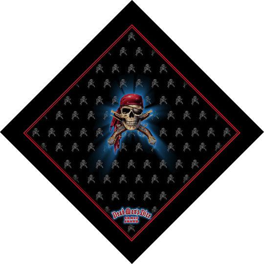 Sell Dead Man's Dice 100 Cotton Black 26" x26" Pirate Bandana in Fort