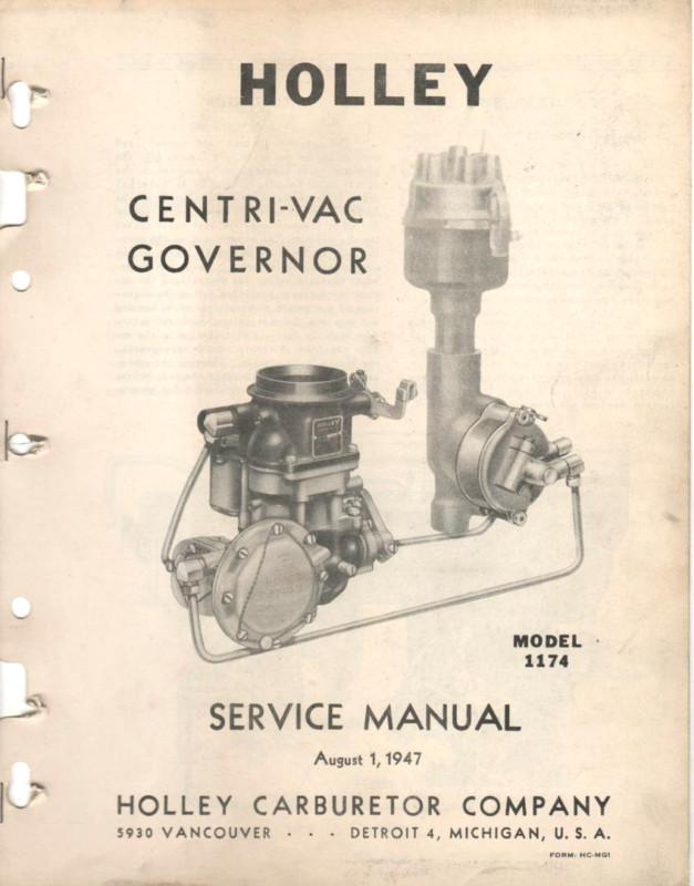 Holley centri-vac governer service manual truck, bus 