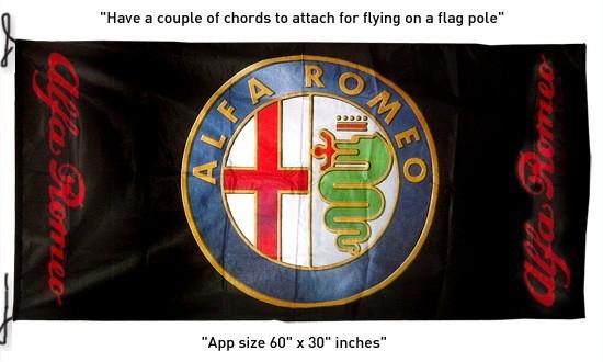 Deluxe new alfa romeo banner flag black 8c racing