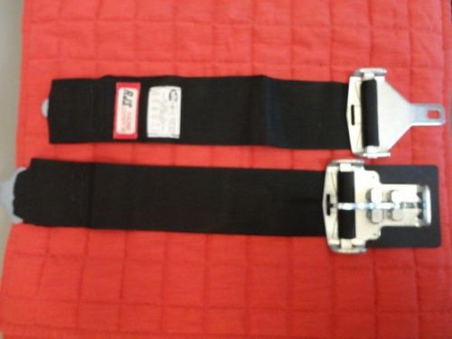 Rjs racing 3&#034; l&amp;l lap belt seat belts black pair hot rod go fast safety kool!