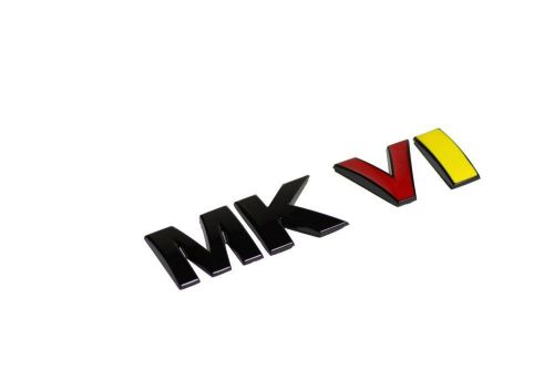 Vw golf jetta mk6 rear trunk badge emblem &#034; mkvi &#034; gloss german flag black