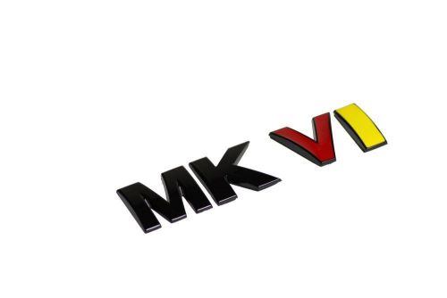 Vw golf jetta mk6 rear trunk badge emblem " mkvi " gloss german flag black