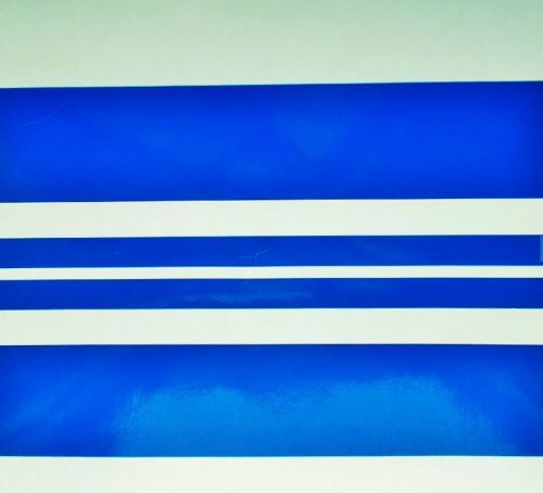Jdm racing stripe v2 blue, 4in x 12ft, kit x2, vinyl decal graphics rally car