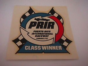 Vintage water transfer decal  "puerto rico international rceway"