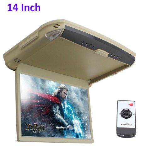 14&#034; digital vehicle roof mount monitor hd overhead lcd display 16:9 ratio+remote