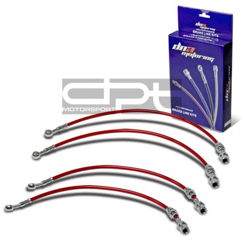 Mr2 w10/aw11 replacement front/rear stainless steel hose red racing brake lines