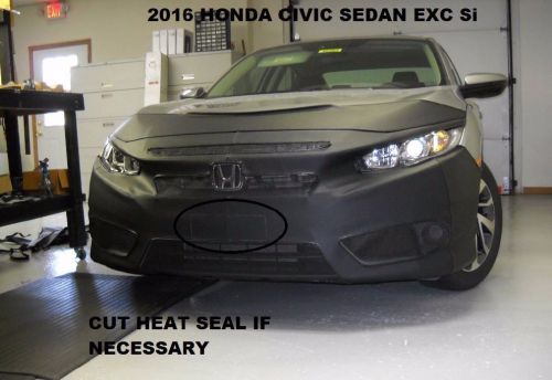 Lebra front end mask cover bra fits honda civic sedan exc.si 2016
