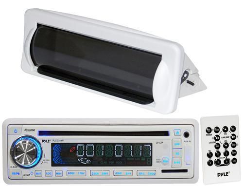 Outdoor marine plcd35mr indash boat stereo cd mp3 usb aux input w/splash cover