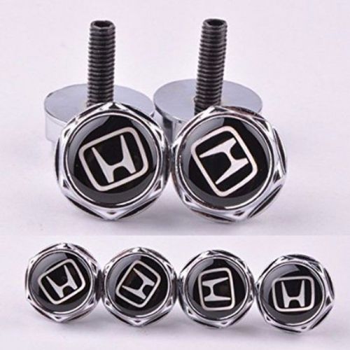 4 pcs separate chrome license plate frame bolt screws for honda new type1