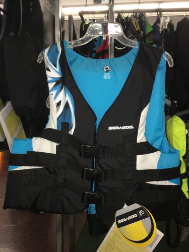 2858791676 new sea-doo ladies motion personal flotation device in turquoise 3xl