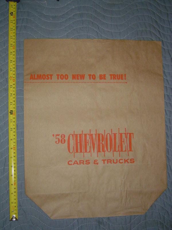 1958 chevrolet nos dealer promotional shopping bag