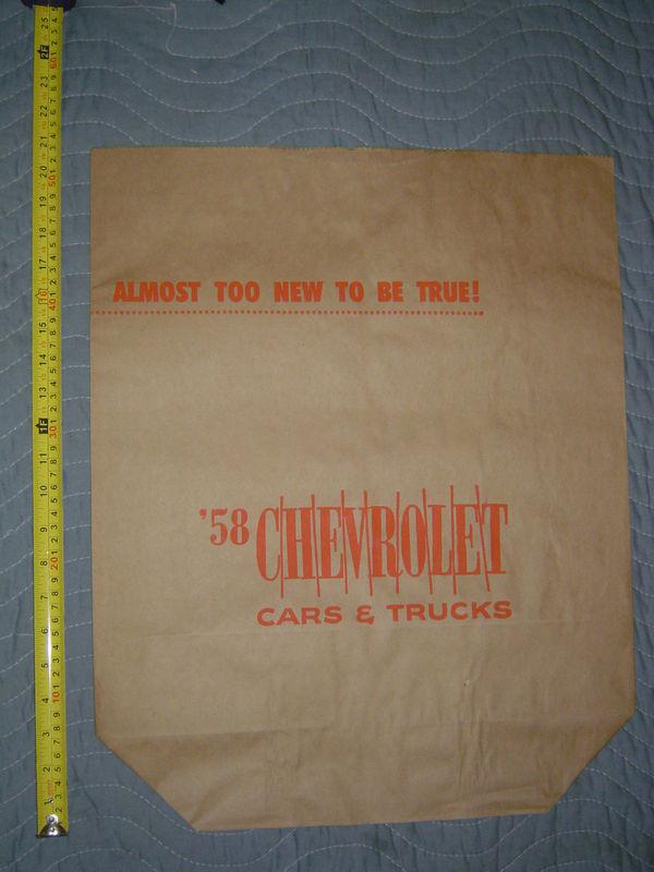 1958 chevrolet nos dealer promotional shopping bag