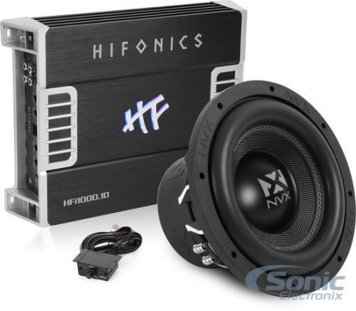 750w nvx + hifonics amplified bass bundle: 10&#034; vc subwoofer + hfi monoblock amp