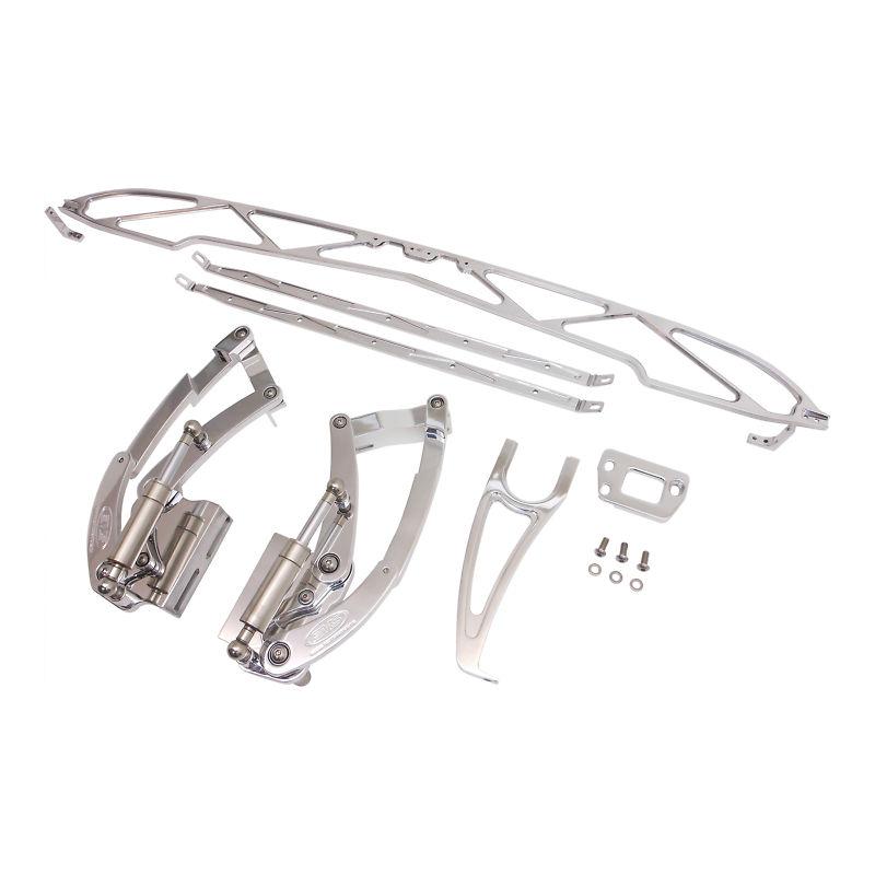 1955 chevy billet hood kit. braces,hood support,hinges,polished. made in u.s.a.