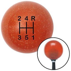 Black shift pattern 47n orange metal flake shift knob with m16x1.5 insertoem