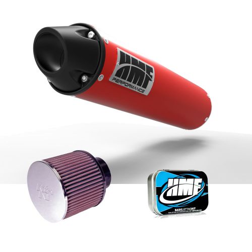 Hmf honda trx 400ex 1999 - 2014 red/blk euro slip on exhaust muffler + jet + kn