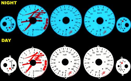 Suzuki hayabusa 2001-2007 kmh mph white face glow gauge gsxr 1300 gixxer busa