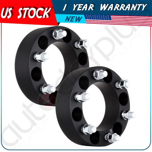 2pc 2.0&#034; 6x5.5 108mm black wheel spacers 14x1.5 studs adapters for chevy gmc