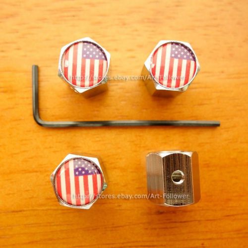 Sell 1 Set Brand New logo USA National Flag AntiTheft Locking Tire Air