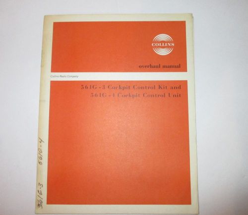 Collins 561g-3 561g-4 cockpit control overhaul manuala vionics aircraft