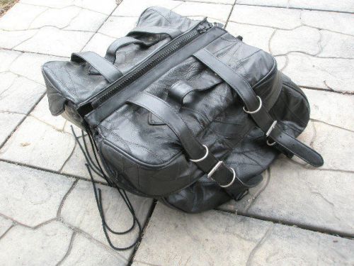 Motorcycle saddle leather black  dual bag