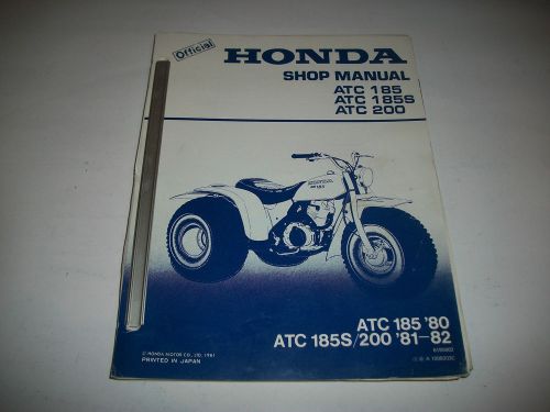 Official 1980 1981 1982  honda atc185/185s/atc200 atv shop manual more listed `