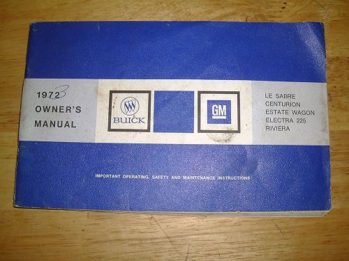 1972 buick le sabre electra riviera++ owner&#039;s manual