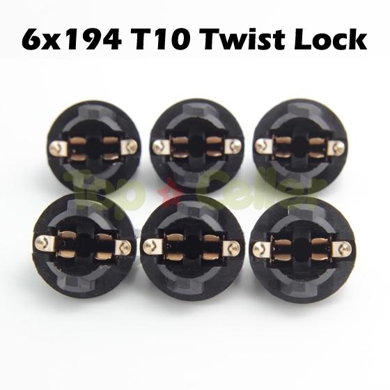 6x 168/194(t3-1/4) twist lock wedge instrument panel dash light bulb socket