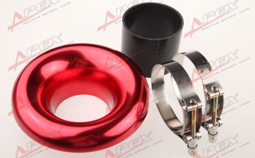 Universal 3.5" red  velocity stack for cold/ram engine air intake/turbo horn
