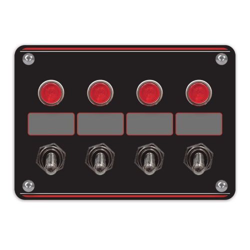 Longacre 44865 4 accessory switch panel with 4 pilot lights