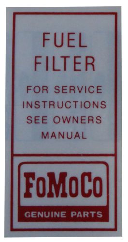 1960 1961 1962 1963 1964 1965 lincoln fuel filter decal