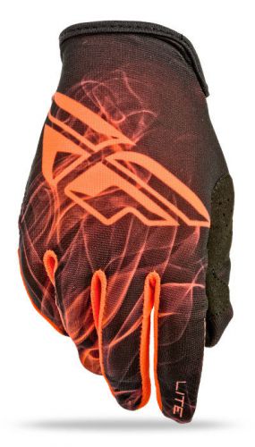 Fly racing lite hydrogen 2015 mens mx/offroad gloves black/flo-orange sm