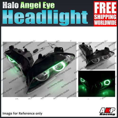 For yamaha yzf r1 04-06 ccfl halo angel eye hid headlight lamp assembly green sb